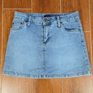 Sold! Vintage One Tuff Babe Stretch Mini Denim Skirt Size 1/2